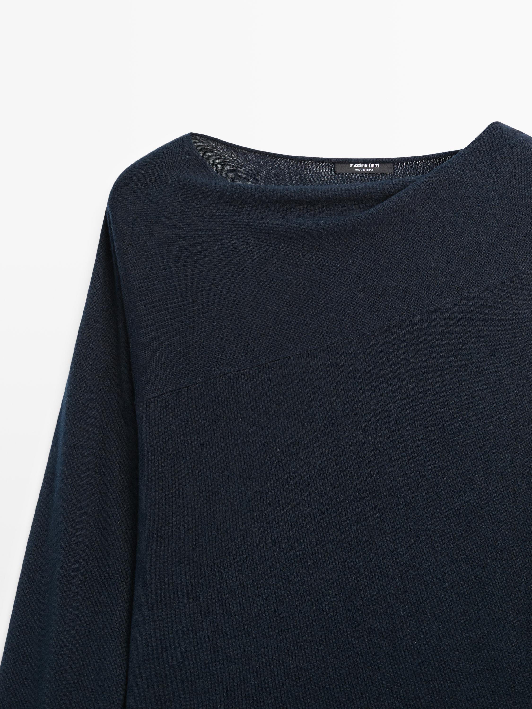 Pull en maille avec écharpe soie mélangée - STUDIO